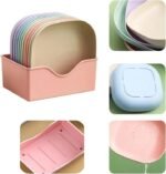 10-Piece Plastic Plates Set With Holder  4 reviews